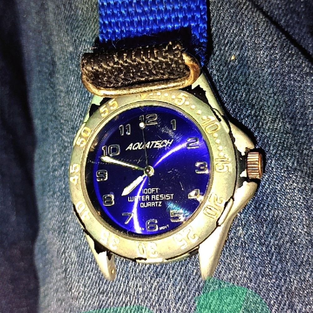 Men's Blue and Black Watch